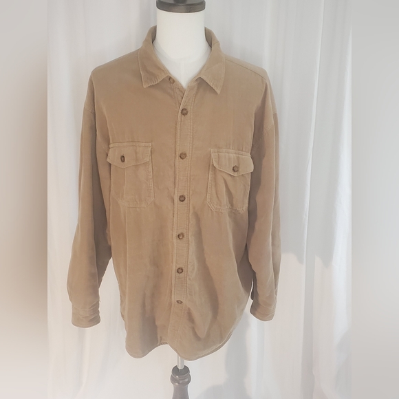 Levi's Other - Levi Strauss & Co. Men's Corduroy Shirt Jacket Size XL Shacket Fleece Lining Tan